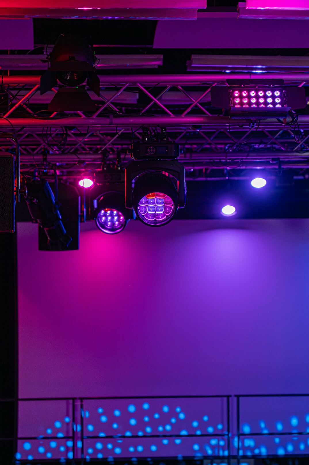 Stage with lighting and cameras prepared for a live broadcast